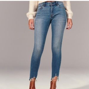 A&F Super Skinny Ankle Mid Rise Jeans